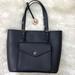 Michael Kors Bags | Michael Michael Kors Jet Set Medium Leather Pocket Tote Black Gold Euc . | Color: Black | Size: Os