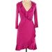Nine West Dresses | Nine West Fuchsia Ruffle Wrap Dress | Color: Pink | Size: 4