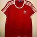 Adidas Shirts | Adidas 3 Stripe Tee | Color: Red | Size: M