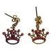 Disney Jewelry | Disney Stud Earrings Pink Princess Crown Vintage Gold Tone October Birthstone | Color: Pink | Size: Os