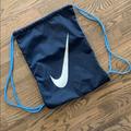 Nike Bags | Nike Nylon Drawstring Backpack 17x12 1/2 | Color: Black/Blue | Size: Os