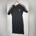 Adidas Dresses | Adidas Womens Long Fitted Black Trefoil Logo Stretch T Shirt Dress Sz Medium | Color: Black/White | Size: M