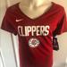 Nike Tops | Nike Women’s La Clippers Red Wordmark V-Neck Tee | Color: Red | Size: Xxl