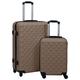 TECHPO Furniture Home Tools Hardcase Trolley Set 2 pcs Brown ABS