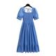 GerRit Dress Fashion Elastic Waist Pleated Casual Spring Summer Short Sleeve Women A-line Dresses-color 28-one Size