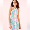 Lilly Pulitzer Dresses | Lilly Pulitzer Vena Stretch Shift Size 6 Nwt Pop Up Lilly Of The Jungle | Color: Blue/Pink | Size: 6