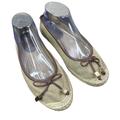 Michael Kors Shoes | Michael Kors Size 9.5/10 Canvas Burlap Meg Bow Jute Flat Casual Espadrilles | Color: Gold/Tan | Size: 9.5
