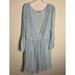 Free People Dresses | Free People Winter Solstice Light Blue Beaded Embellished Front Wrap Dress Sz 12 | Color: Blue | Size: 12