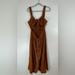 Free People Dresses | Free People Caldasi Bronze Burnt Orange Brown Midi Dress Women’s Size Large Boho | Color: Brown/Orange | Size: L