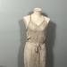 Free People Dresses | Free People Crochet Like Mesh Beige See Through Belted Side Slit Dress Size Xs | Color: Cream/Gray | Size: Xs