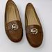 Michael Kors Shoes | Michael Kors Molly Suede Leather Tan Loafers/Flats With Gold Tone Hardware | Color: Brown/Tan | Size: 8