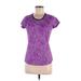 Nike Active T-Shirt: Purple Floral Activewear - Women's Size Medium