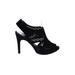 Pedro Garcia Heels: Black Print Shoes - Women's Size 37.5 - Peep Toe