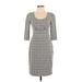 Ann Taylor Casual Dress - Sheath: Gray Jacquard Dresses - Women's Size 0 Petite