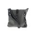 Vera Pelle Leather Crossbody Bag: Pebbled Gray Solid Bags