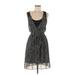 Express Casual Dress - High/Low Scoop Neck Sleeveless: Black Color Block Dresses - Women's Size Small