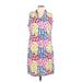 Talbots Casual Dress - Shift V-Neck Sleeveless: Pink Print Dresses - Women's Size 16