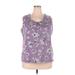 Croft & Barrow Short Sleeve Top Purple Halter Tops - Women's Size 2X