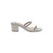 Steve Madden Heels: Slide Chunky Heel Casual Silver Shoes - Women's Size 7 1/2 - Open Toe