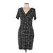 Ann Taylor Casual Dress - Wrap: Black Marled Dresses - Women's Size 8