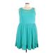 Torrid Casual Dress - A-Line Scoop Neck Sleeveless: Teal Solid Dresses - Women's Size 4X Plus