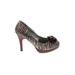 Madden Girl Heels: Slip On Platform Feminine Burgundy Zebra Print Shoes - Women's Size 10 - Almond Toe