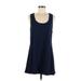 J.Crew Casual Dress - Mini Scoop Neck Sleeveless: Blue Print Dresses - Women's Size Large