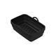 Dual Air Fryer Silicone Liners for Dual Air Fryer Basket Liners Reusable Silicone Pot Rectangular Air Fryer Accessories Air Fryers (Color : Black, Size : A)