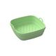 Square Dual Air Fryer Silicone Liners for Dual Air Fryer Basket Liners Reusable Silicone Pot Rectangular Air Fryer Accessories Air Fryer Tray for Oven Range (Color : Green, Size : B)