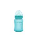 Everyday Baby Glas-Babyflasche Healthy+, Ab 0 Monate, Silikonmantel, Mit Wärmesensor-Funktion, Inkl. Silikon-Sauger, Schutzkappe und Silikon-Verschlussplättchen, 150 ml, Turquoise, 30830 0299 01