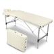 Mobiclinic®, Massage Table, Massage Bed, Aluminium, Folding Spa Beauty Massage Table, 2 Section, Physiotherapy Folding Table, CA-01 Light, Portable Lash Table, Adjustable Height, 73x23 Inches, Cream