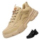 Bawalon Steel Cap Trainers Mens Womens Waterproof Work Trainers, Lightweight Wide Fit Safety Shoes Trainers for Men Women Beige 7 UK (Label Size:42)