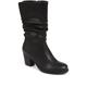 Pavers Women's Long Slouch Boots in Black - Wide Fit Knee High Shoes with Medium Heel - Comfortable Ladies Casual Footwear - Size UK 7 / EU 40