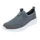 Slip On Trainers, Training Shoes, Men's Road Running Shoes, Black Mesh, Breathable, Plain Sports Shoes, Without Laces, Trainers, Summer Running Shoes, Outdoor Walking Shoes, gray, 8 UK