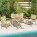 Costway Patio Bistro Table Chair Set with Natural Rattan Seat - See Details