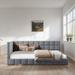 Bedroom Furniture Full Size Velvet Upholstered Daybed Living Room Sofa Bed Frame, Gray