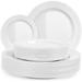 White Plastic Plates Disposable - Heavy Duty Plastic Party Plates