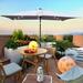 10 x 6.5t Rectangular Patio Solar LED Lighted Outdoor Umbrellas with Crank and Push Button Tilt Pool Swimming Pool