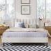 Upholstered Platform Bed Frame with Vertical Channel Tufted Headboard, No Box Spring Needed,Queen