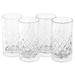 4 Piece 16 Ounce Diamond Embossed Glass Tumbler Set