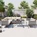 5-piece Beige Patio Sectional Sofa Outdoor Woven Rope Furniture Set