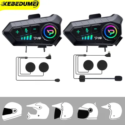 Kebidumei YP10 Drahtlose Bluetooth 5,3 Motorrad Helm Headset Freisprechen Anruf Kit Wasserdicht Musik Player Lautsprecher Kopfhörer Image