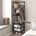 Multi-Function Corner Coat and Hat Rack 3-Layer Assembly Clothing Storage Shelf Bedroom Removable