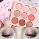 Glitter Matte Eyeshadow Palette Long Lasting Nine Color Glitter Nude Pink Earth Color Pigment