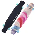 Skateboard Long Board for Adult Girls Boys Beginner 118cm/46" Double Rocker Dancing Longboard Maple
