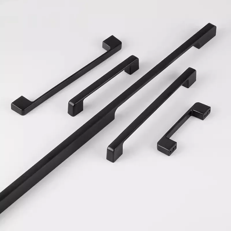 KK&FING 1PC American Black Aluminum Alloy Kitchen Furniture Door Handles Cabinet Dressing Table Drawer Knobs Furniture Hardware