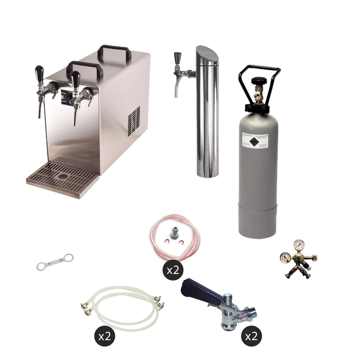 Zapfanlage, Bierzapfanlage STREAM 50 Bierkoffer, Durchlaufkühler 2-leitig Trockenkühler, bis zu 55 L/h, Untertheke, Köpi, Köpi Image