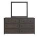 Progressive Furniture Inc. Champion 6 Drawer 64.5" W Double Dresser w/ Mirror Wood in Brown/Gray | 70 H x 64.5 W x 17.25 D in | Wayfair B711-21/50