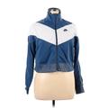 Nike Track Jacket: Short Blue Print Jackets & Outerwear - Women's Size X-Large