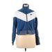 Nike Track Jacket: Short Blue Print Jackets & Outerwear - Women's Size X-Large